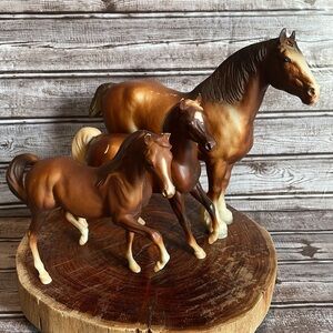 Lot 3 Breyer model horses Clydesdale Arabian mare stallion draft chestnut sorrel